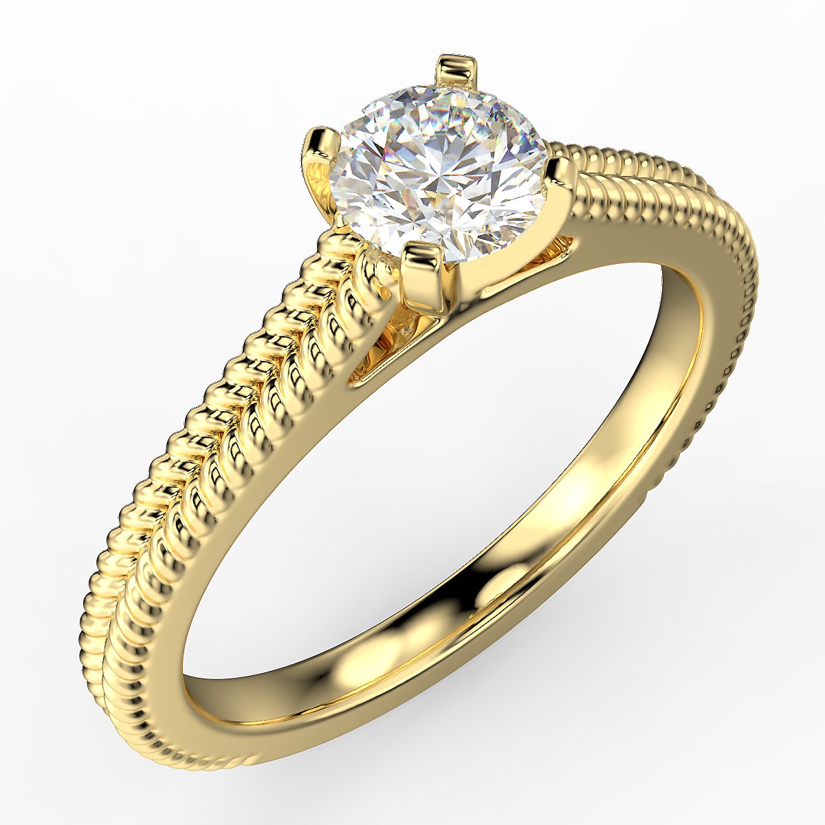 Yellow gold engagement ring with a 0.50 ct diamond