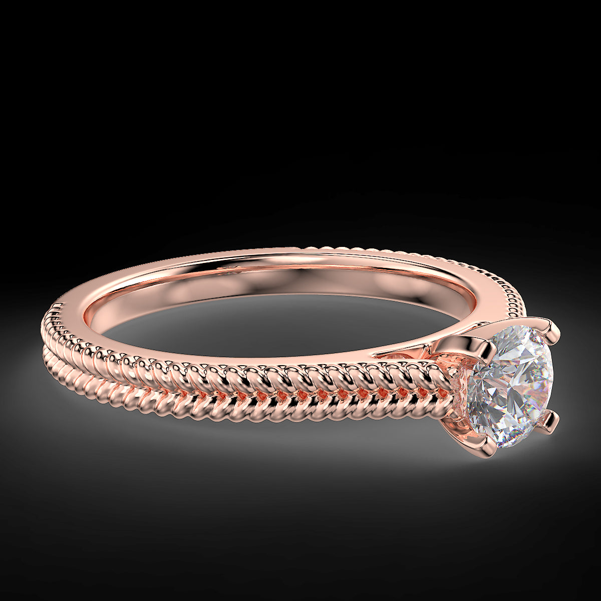 Rose gold engagement ring with a 0.50 ct diamond