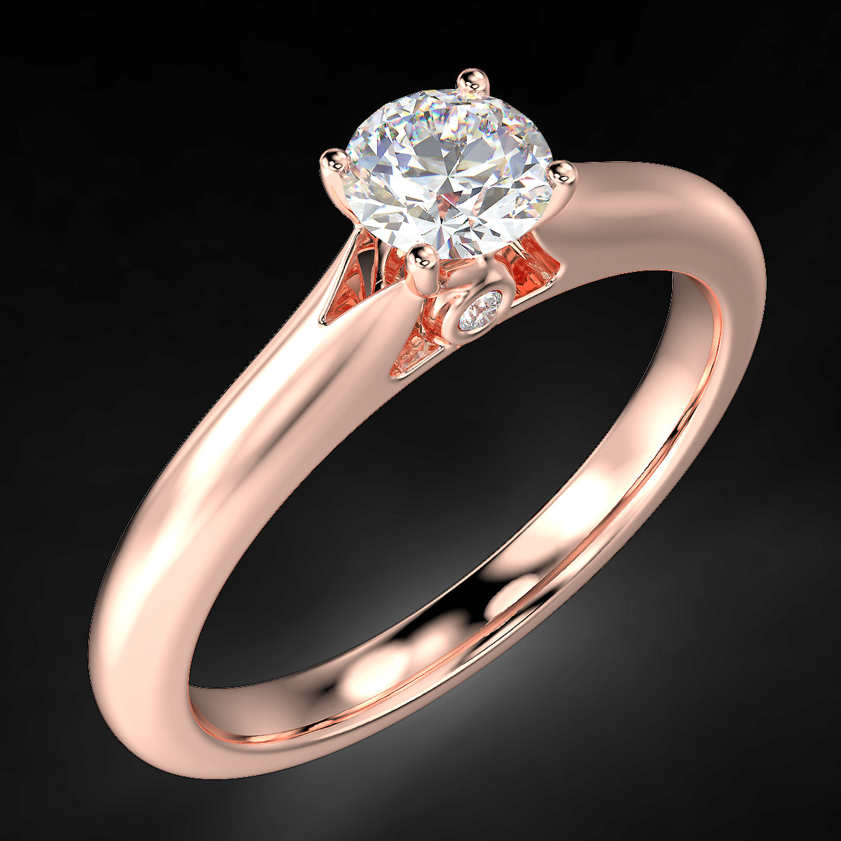 Rose gold engagement ring with a 0.40 ct diamond