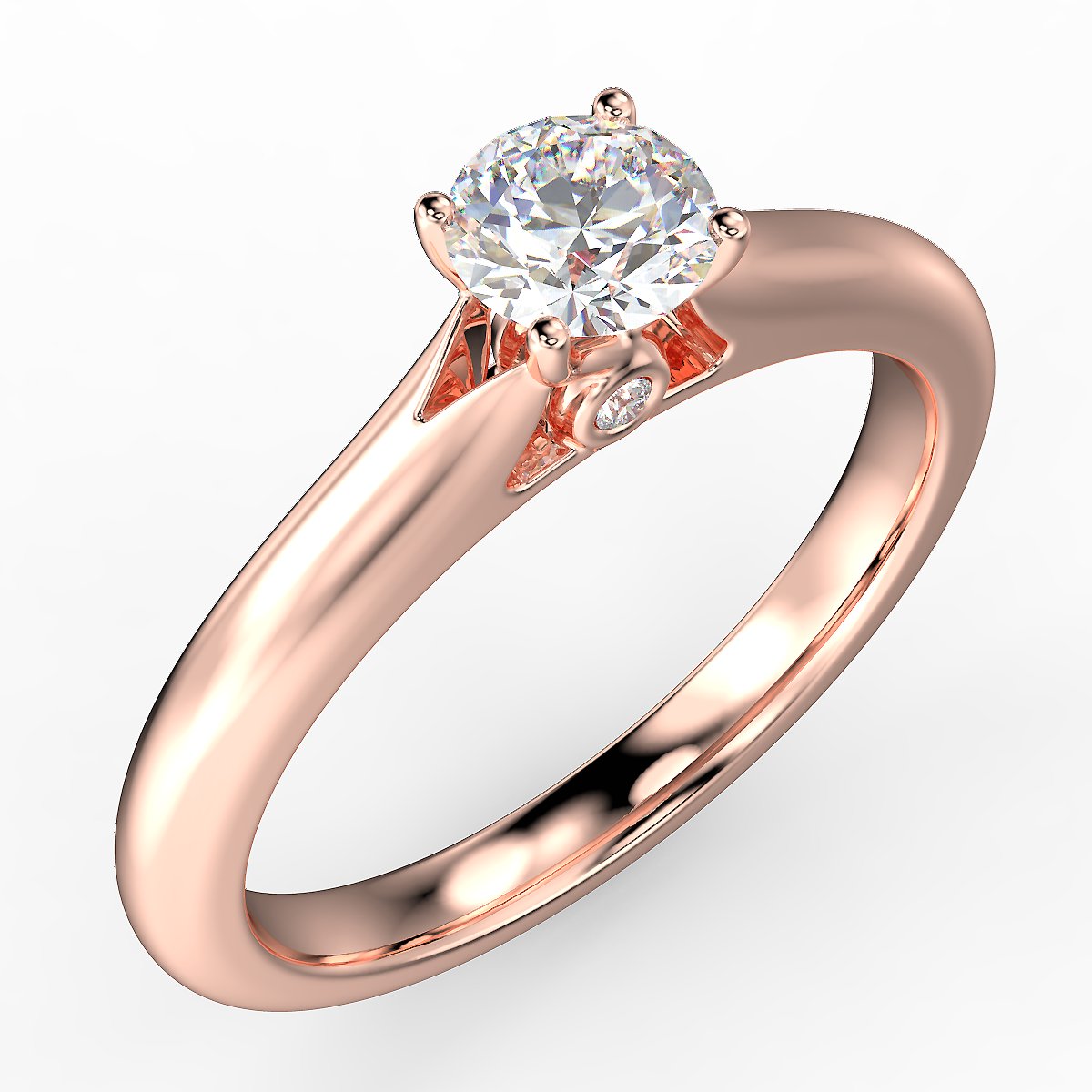 Rose gold engagement ring with a 0.40 ct diamond