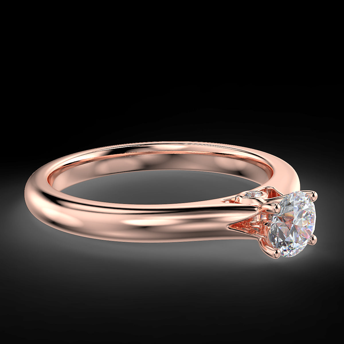 Rose gold engagement ring with a 0.40 ct diamond