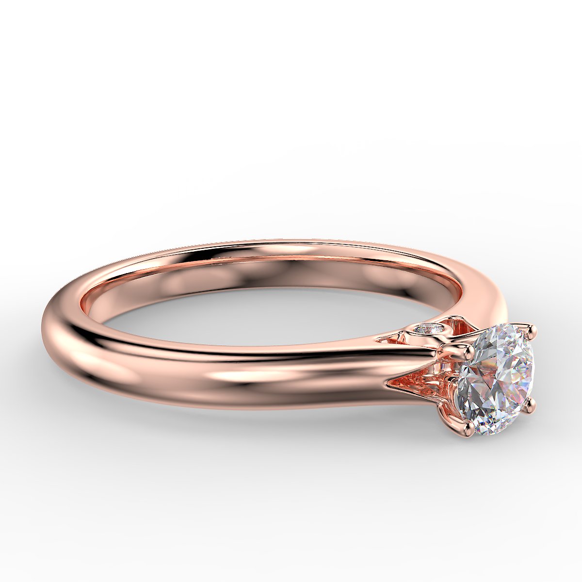 Rose gold engagement ring with a 0.40 ct diamond