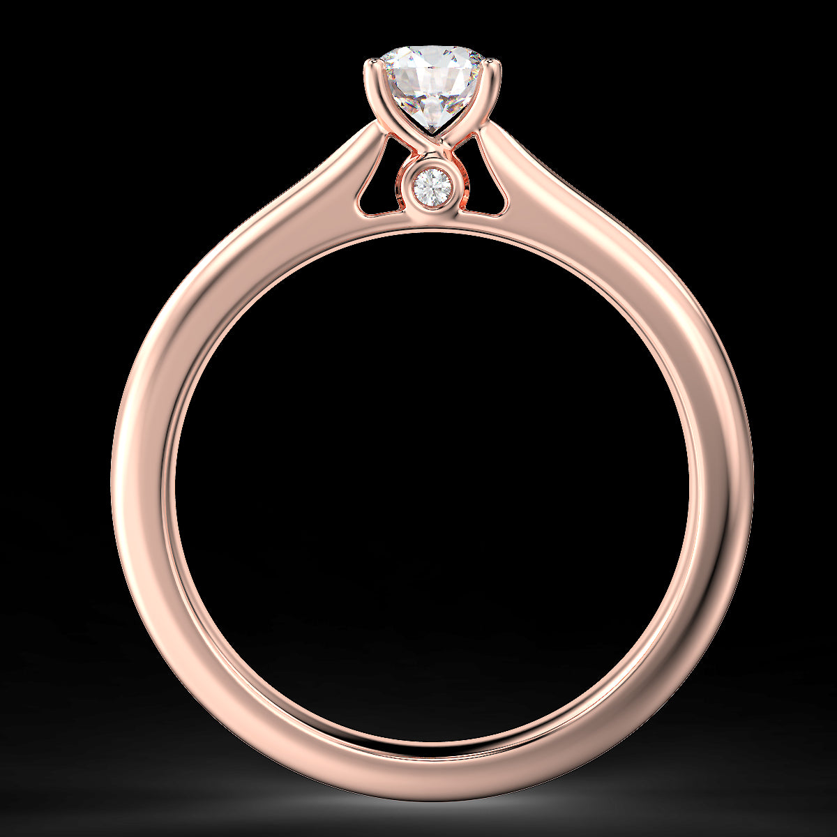 Rose gold engagement ring with a 0.40 ct diamond