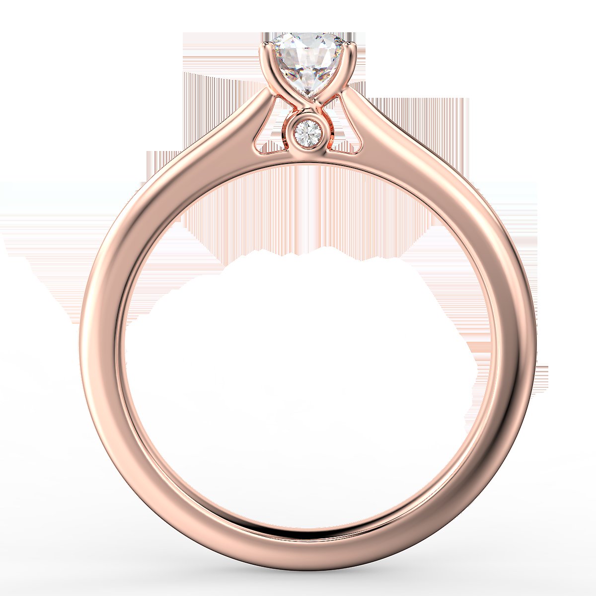 Rose gold engagement ring with a 0.40 ct diamond