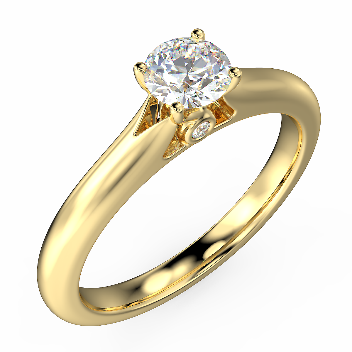 Yellow gold engagement ring with a 0.40 ct diamond