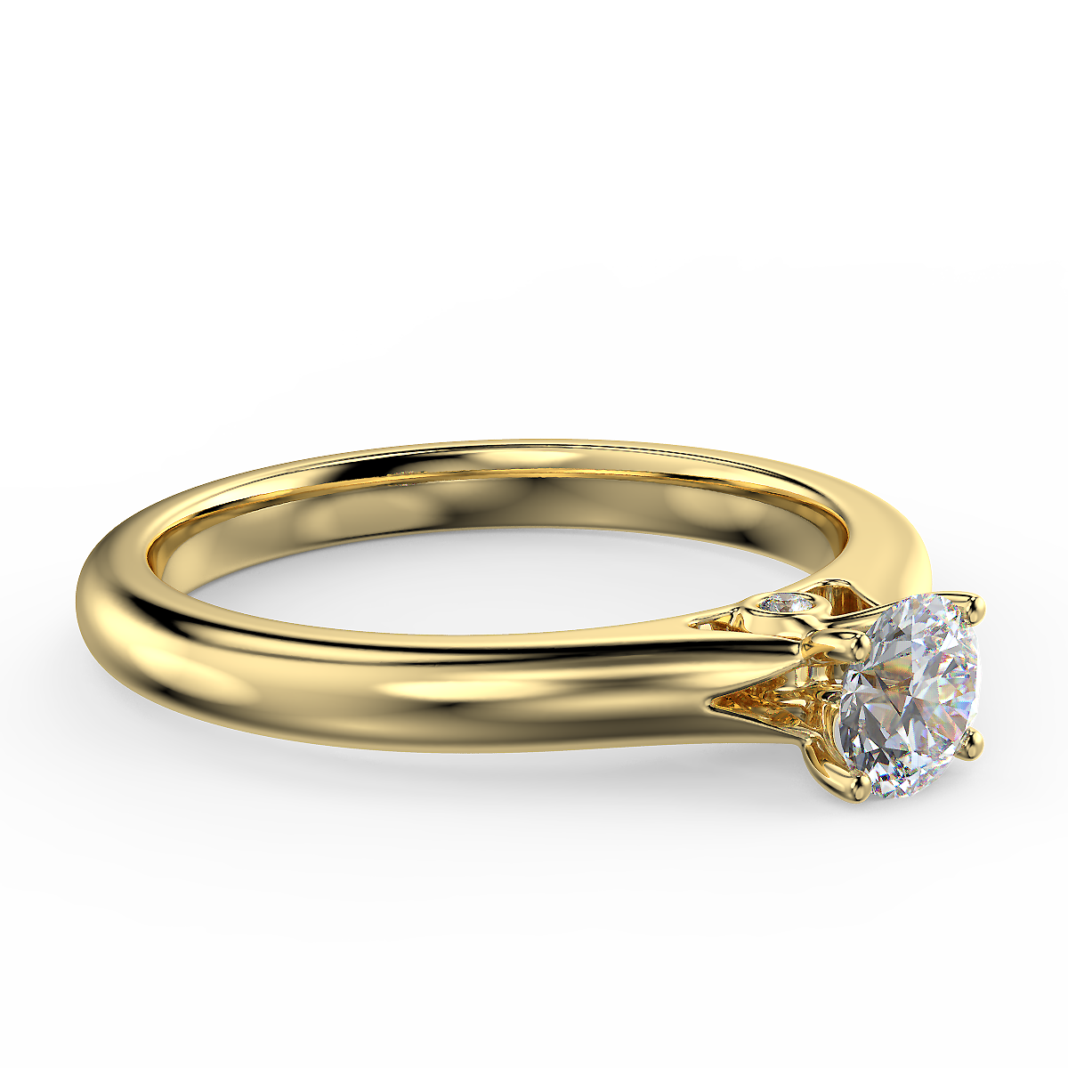 Yellow gold engagement ring with a 0.40 ct diamond