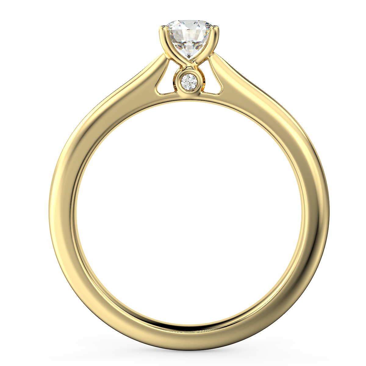 Yellow gold engagement ring with a 0.40 ct diamond