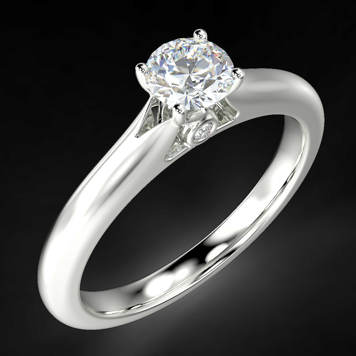 White gold engagement ring with a 0.40 ct diamond