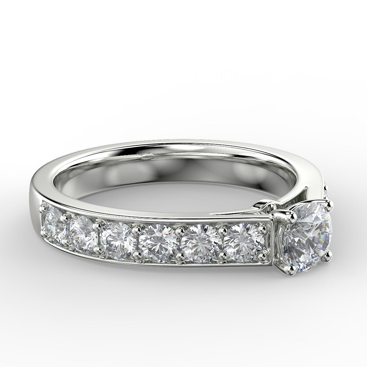 White gold engagement ring with 1 ctw diamonds