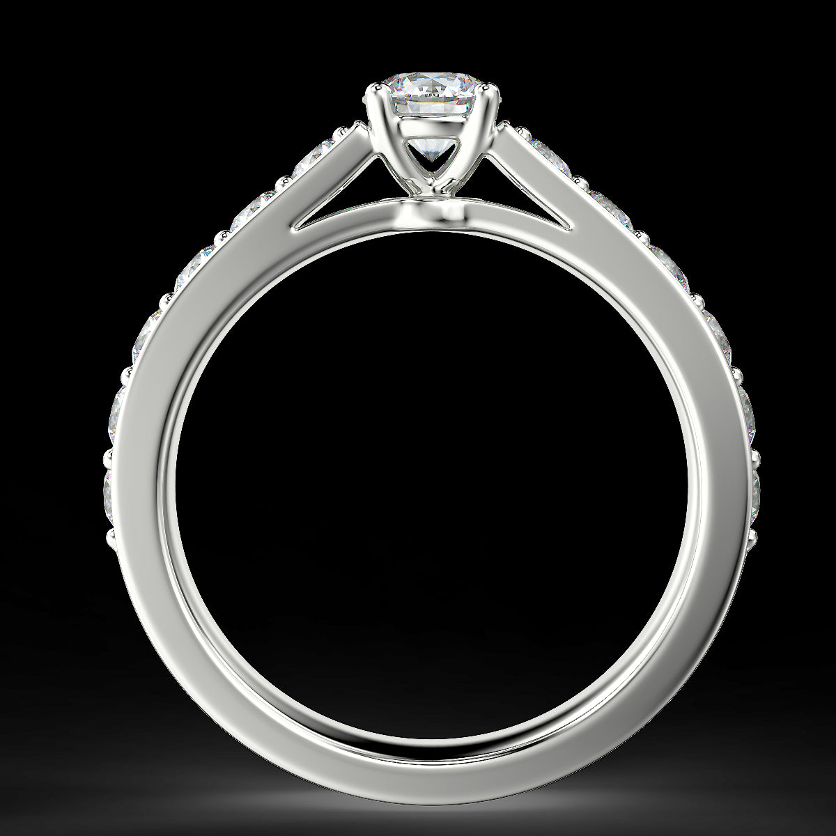 White gold engagement ring with 1 ctw diamonds