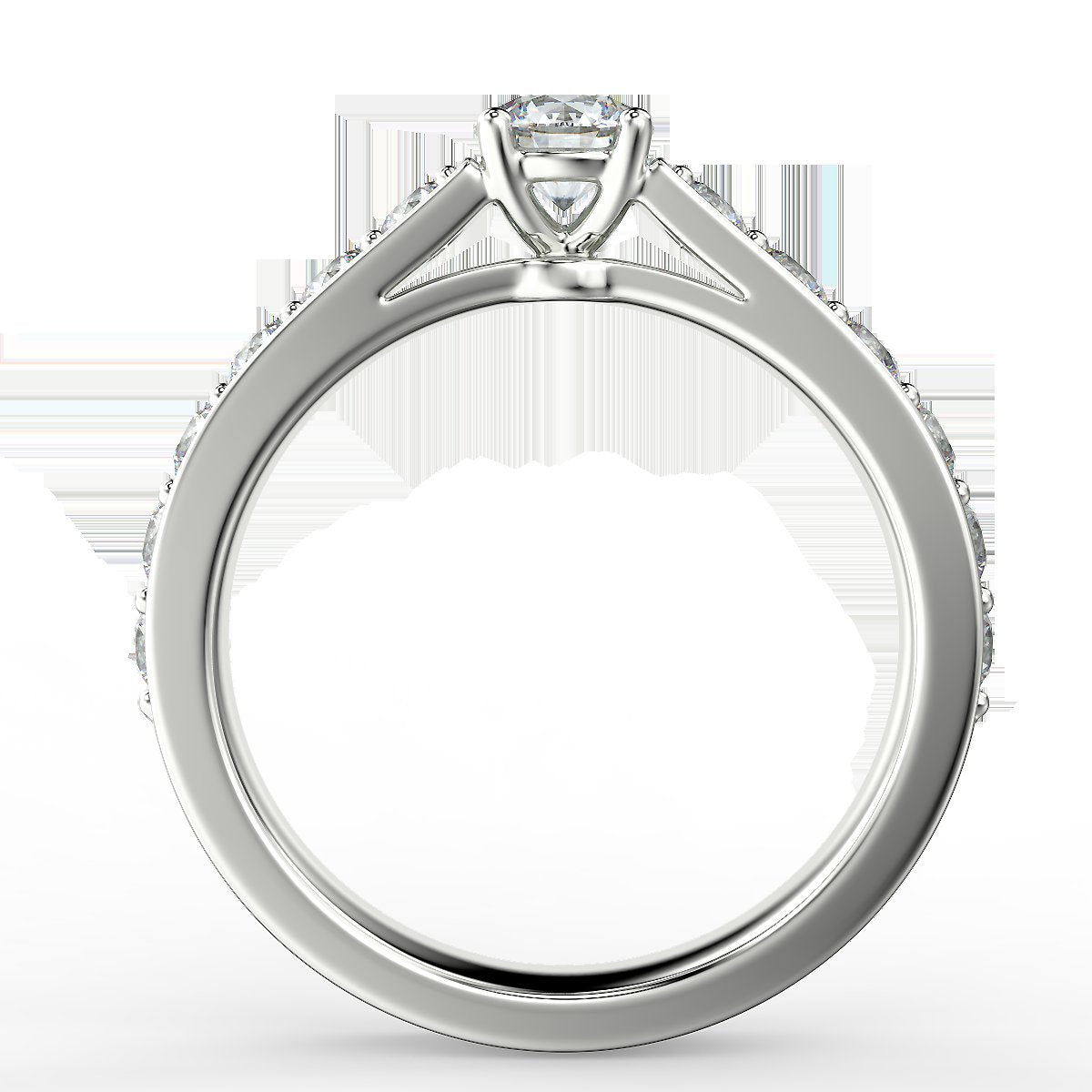 White gold engagement ring with 1 ctw diamonds