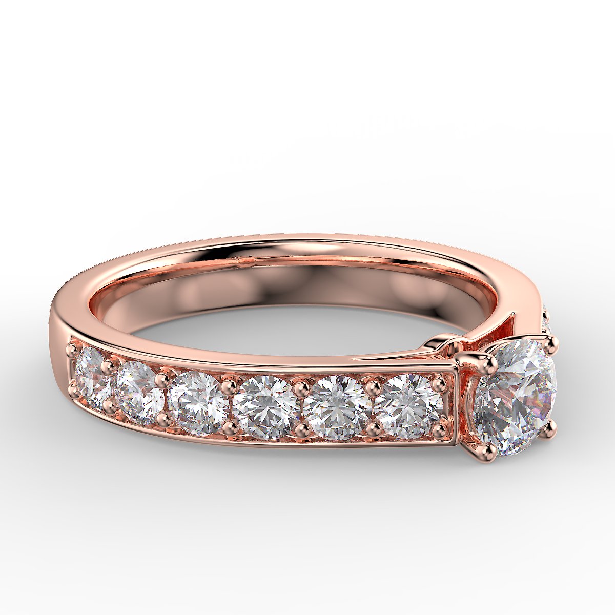 Rose gold engagement ring with 1 ct diamonds
