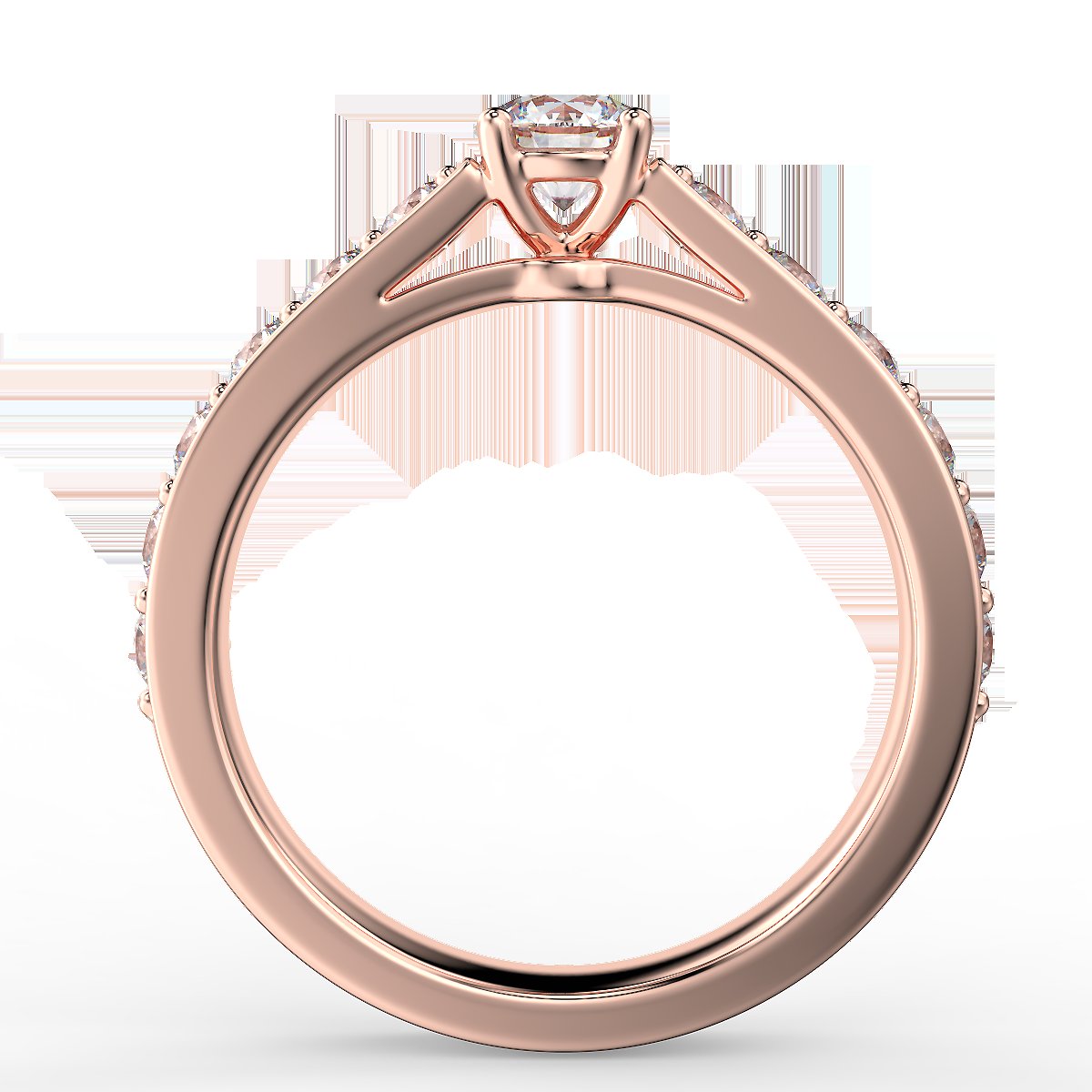 Rose gold engagement ring with 1 ct diamonds