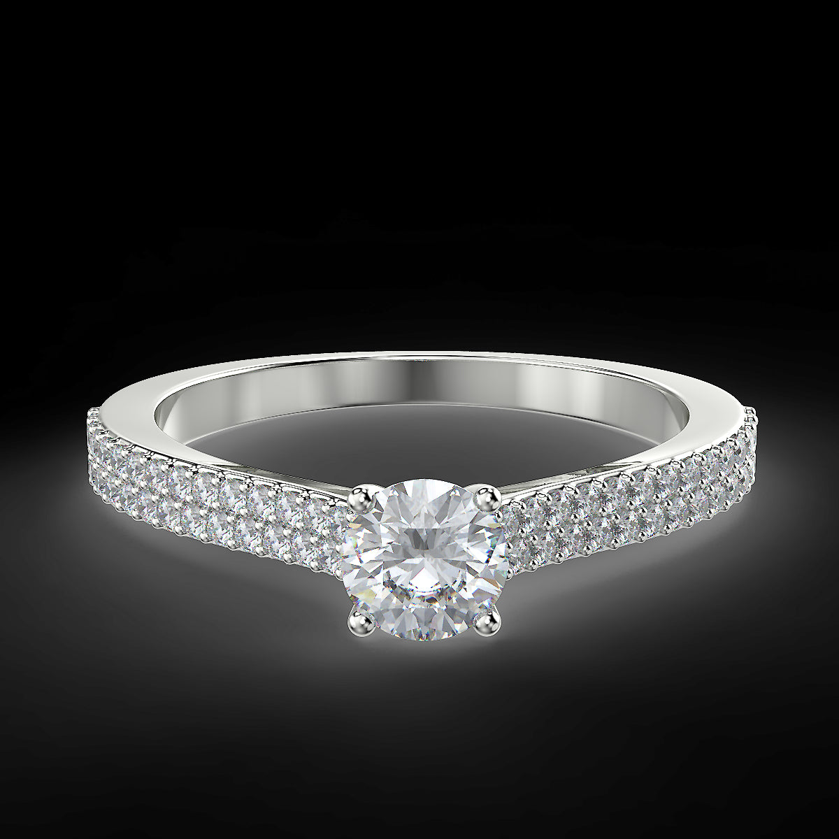 White gold engagement ring with 0.48 ct diamonds