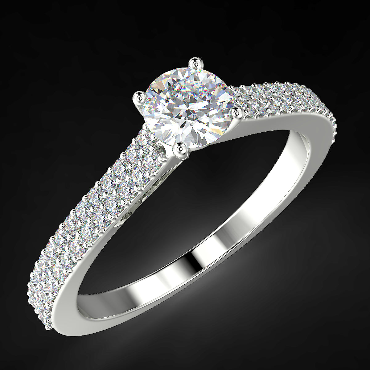 White gold engagement ring with 0.48 ct diamonds