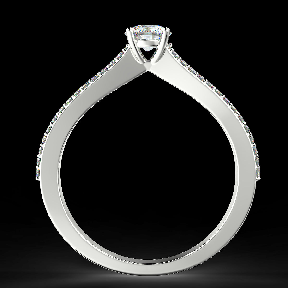 White gold engagement ring with 0.48 ct diamonds