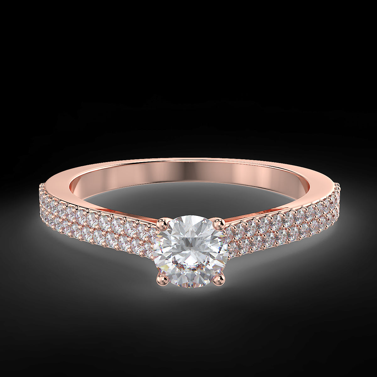 Rose gold engagement ring with 0.48 ct diamonds