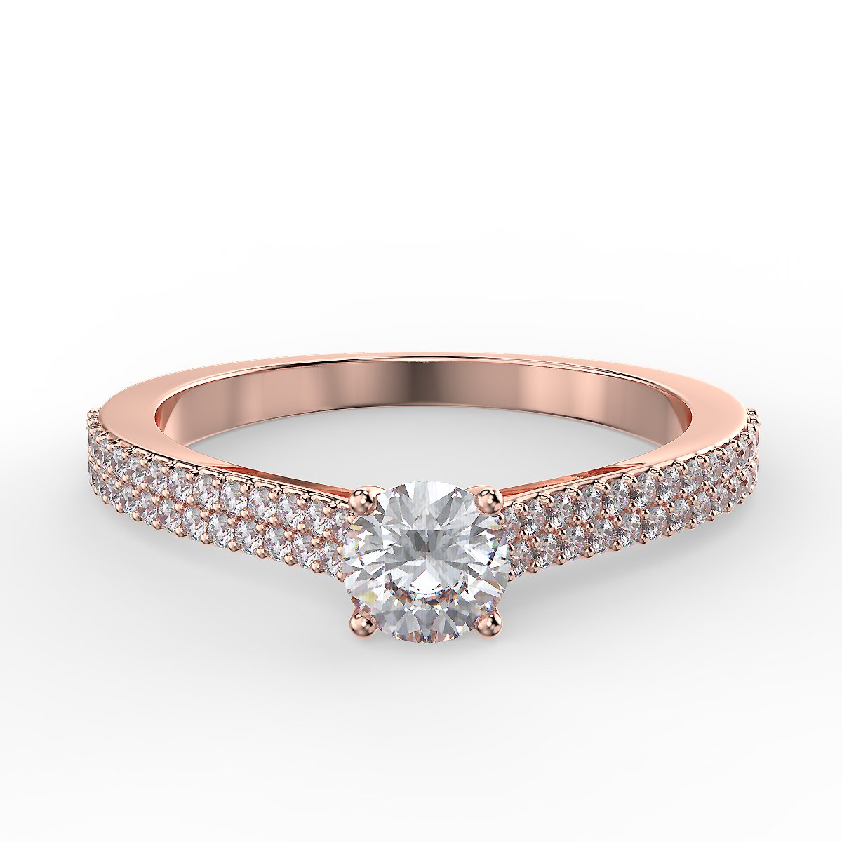 Rose gold engagement ring with 0.48 ct diamonds
