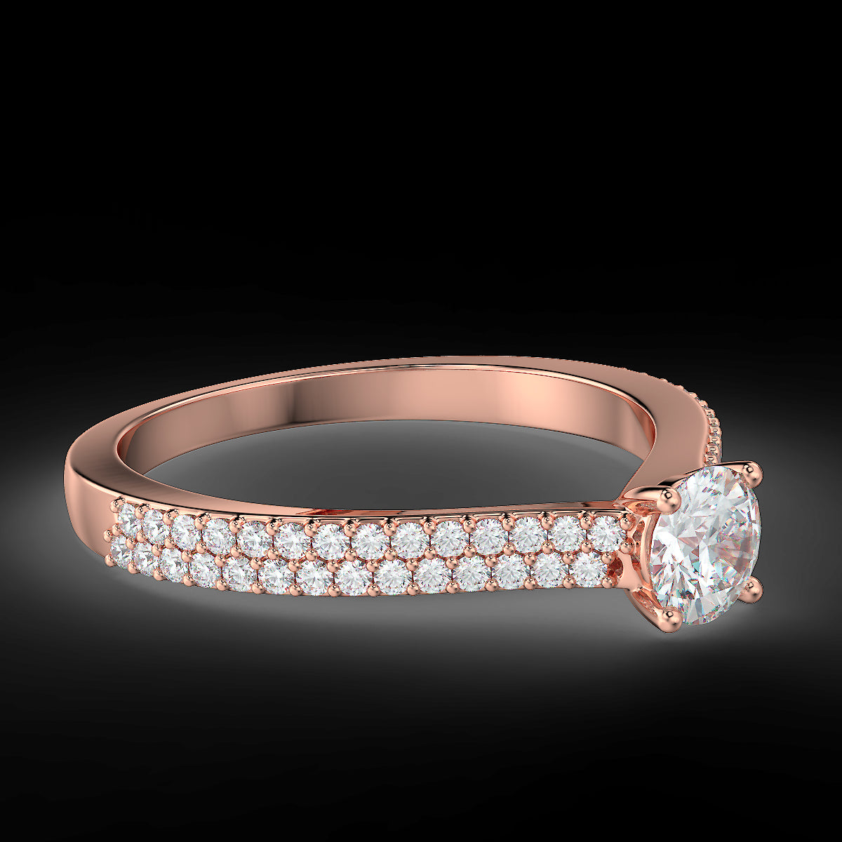Rose gold engagement ring with 0.48 ct diamonds