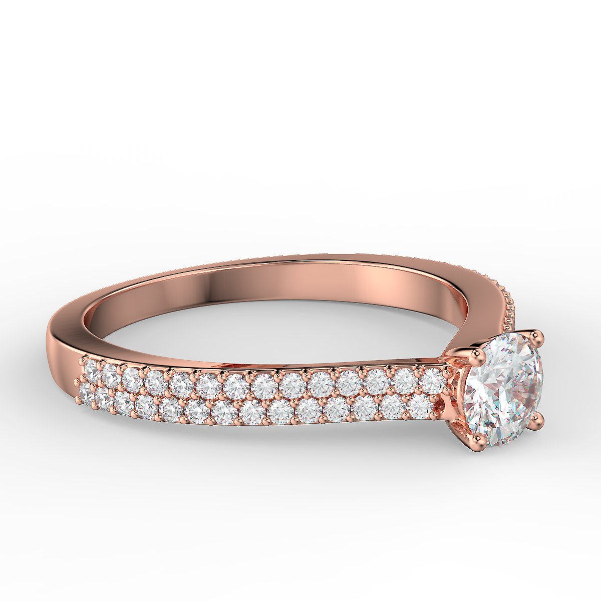 Rose gold engagement ring with 0.48 ct diamonds
