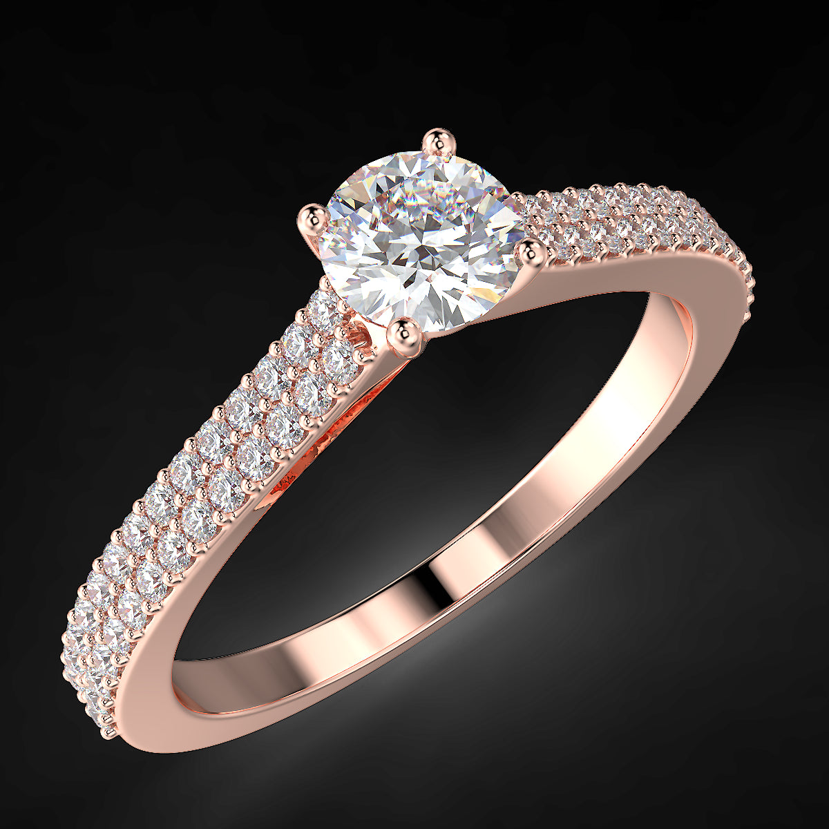 Rose gold engagement ring with 0.48 ct diamonds