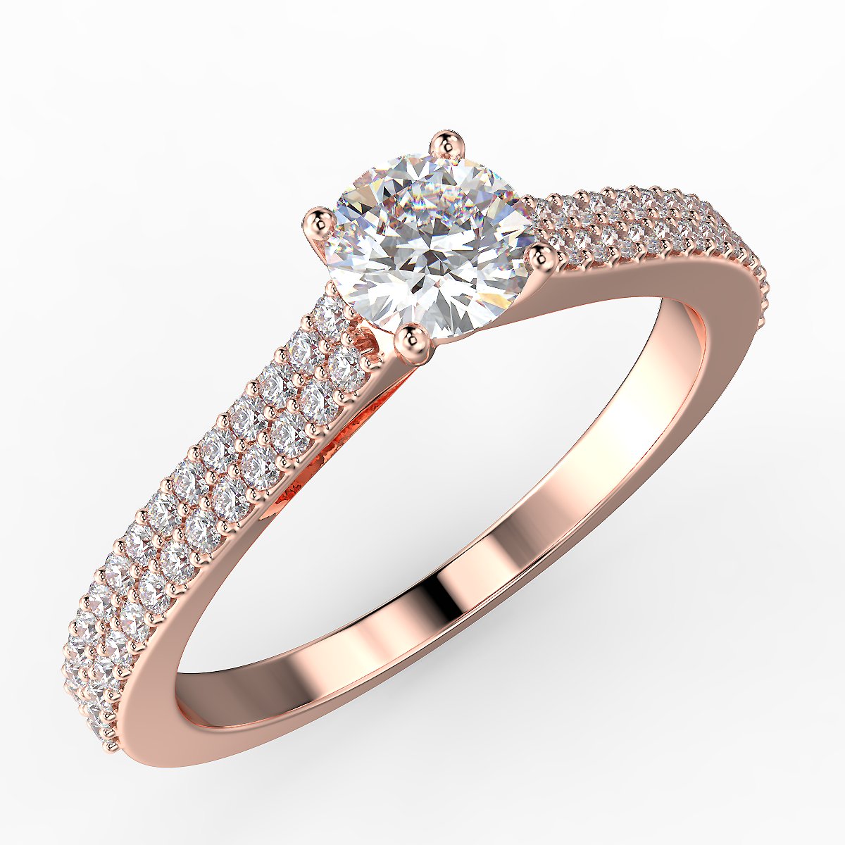 Rose gold engagement ring with 0.48 ct diamonds