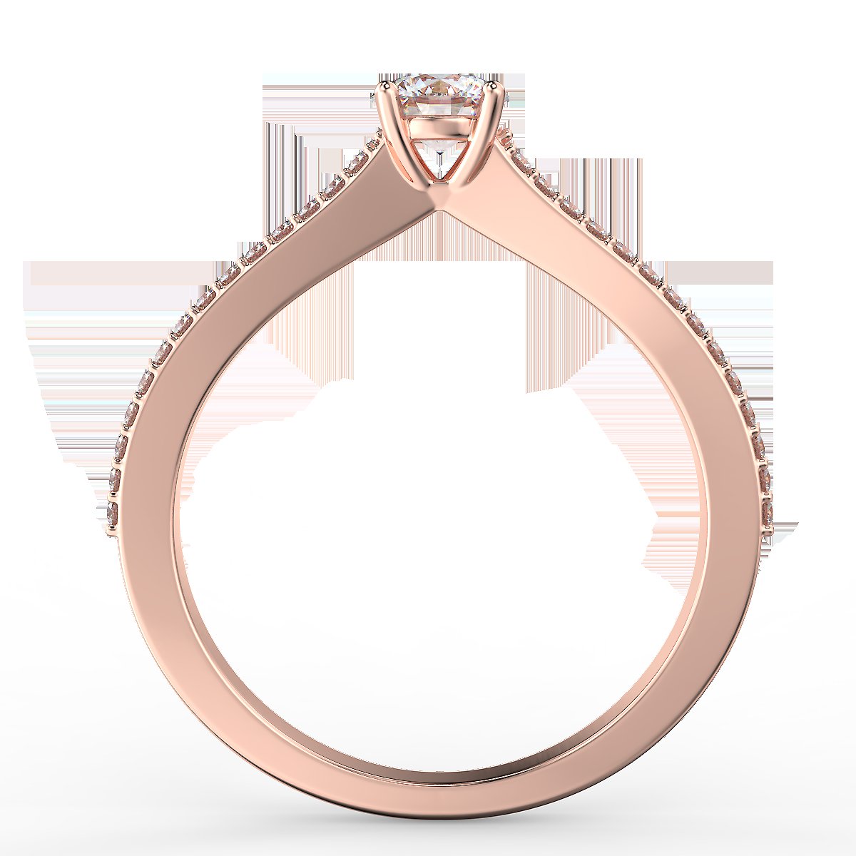 Rose gold engagement ring with 0.48 ct diamonds