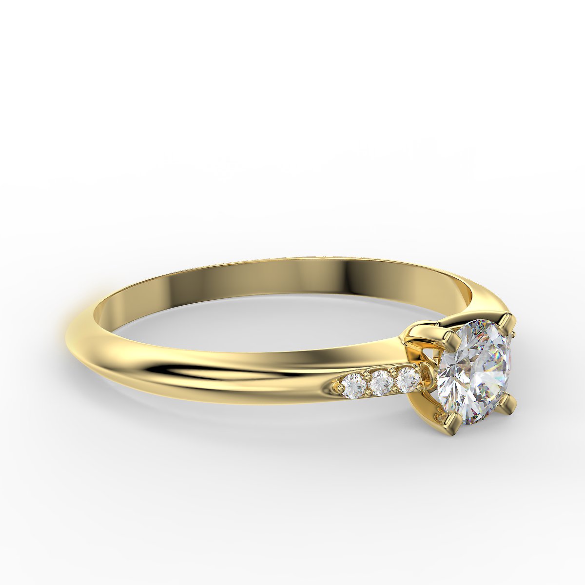 Yellow gold engagement ring with 0.30 ctw diamonds