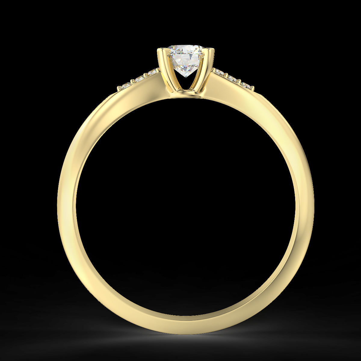 Yellow gold engagement ring with 0.30 ctw diamonds