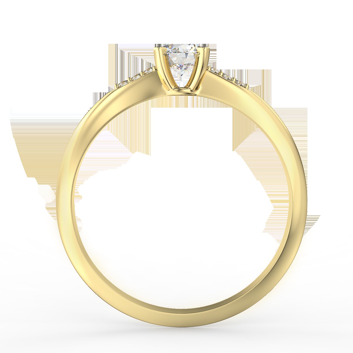 Yellow gold engagement ring with 0.30 ctw diamonds
