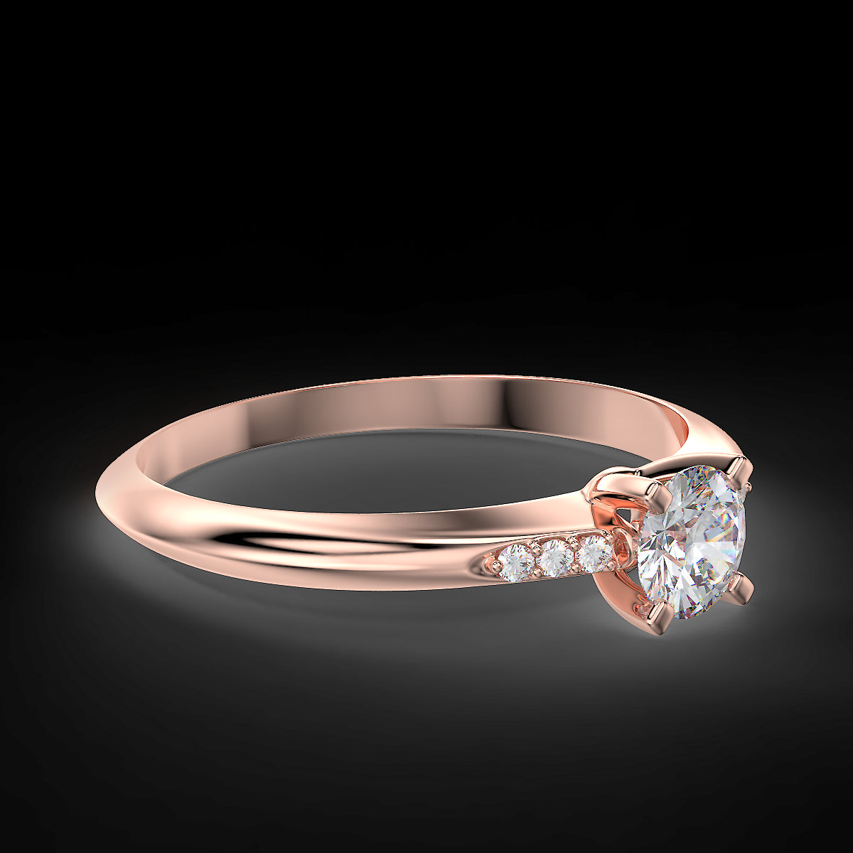 Rose gold engagement ring with 0.30ctw diamonds