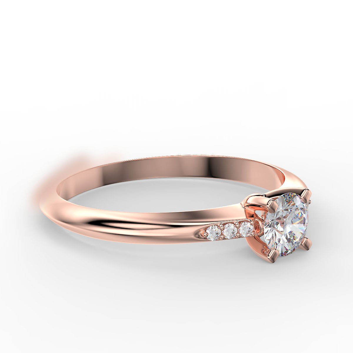 Rose gold engagement ring with 0.30ctw diamonds