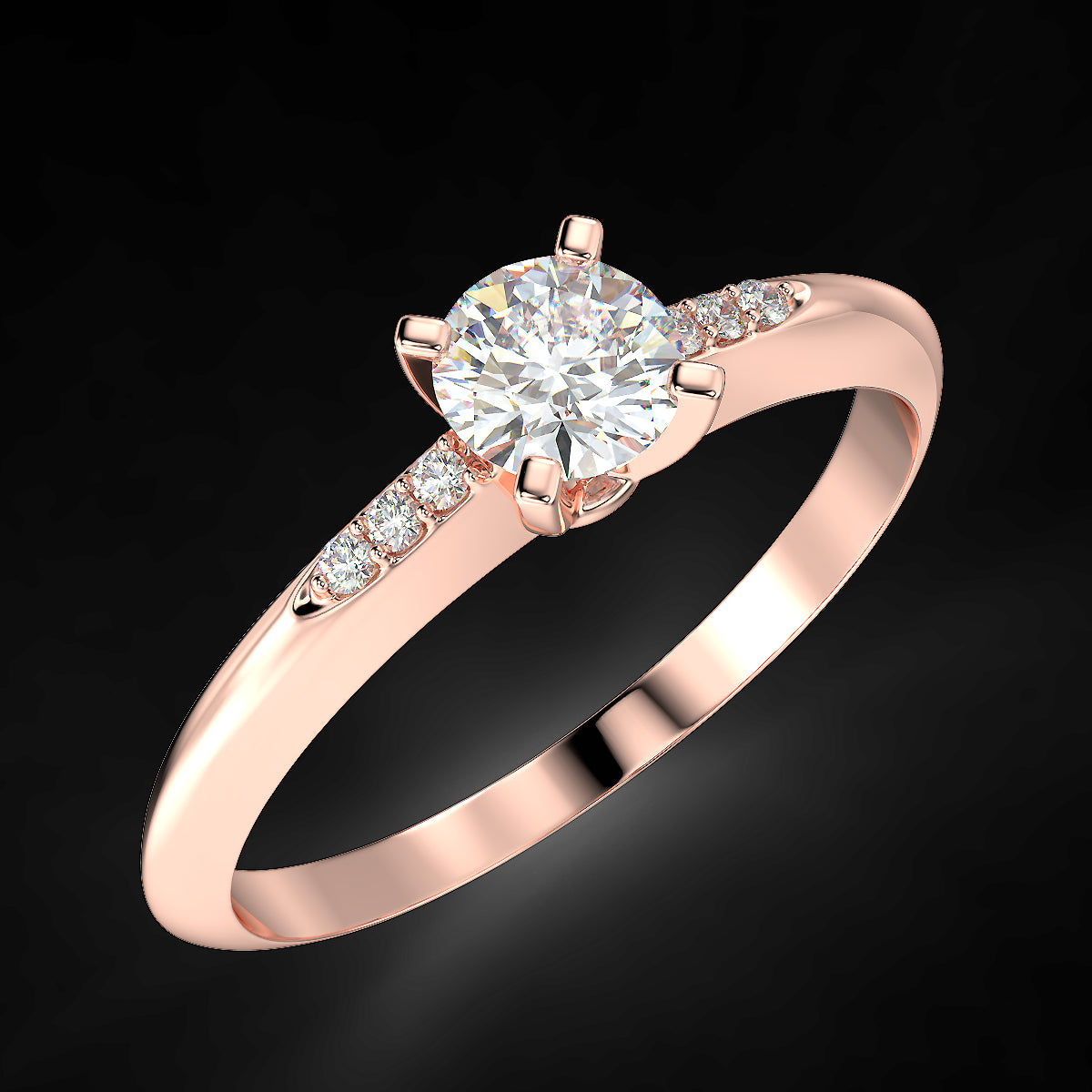 Rose gold engagement ring with 0.30ctw diamonds