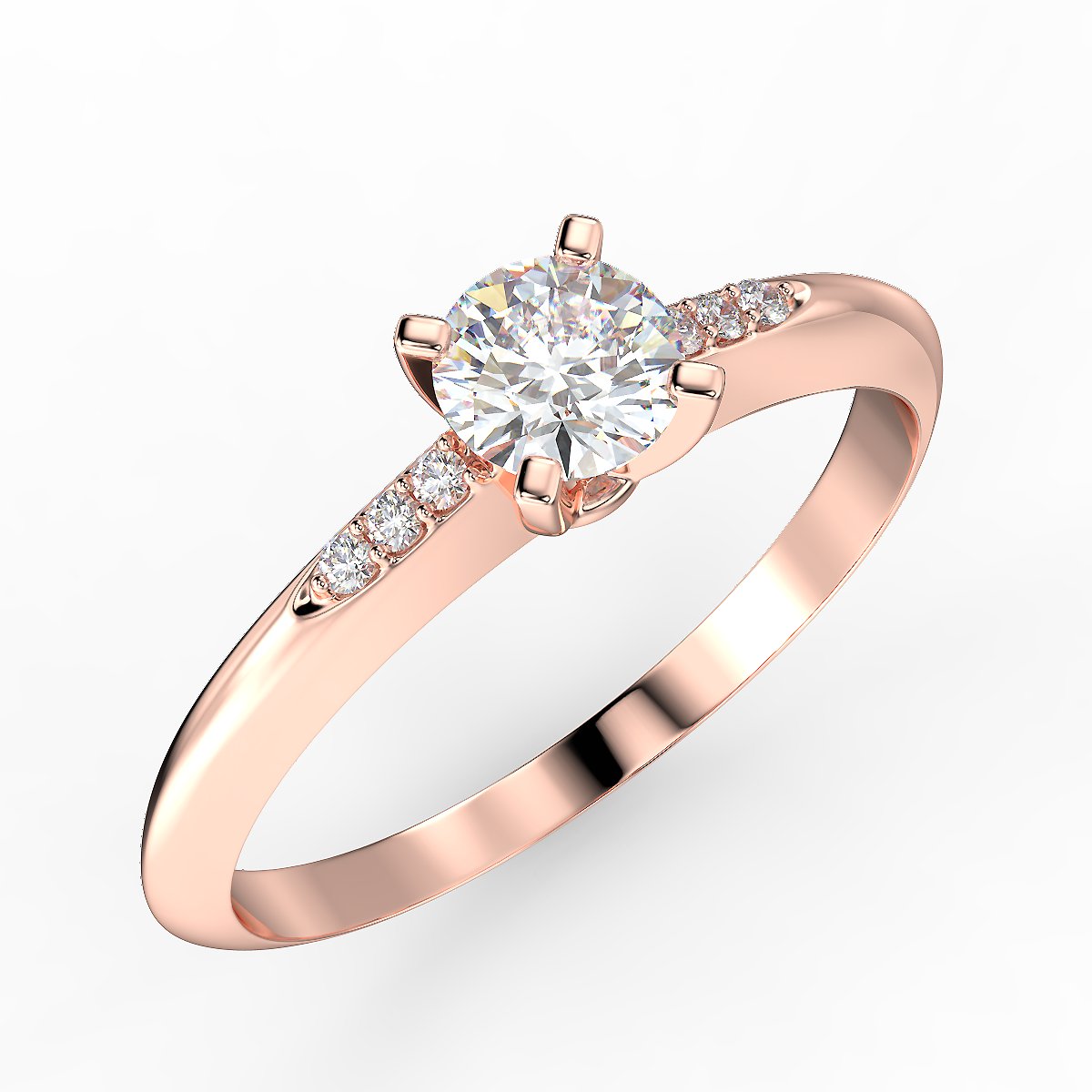 Rose gold engagement ring with 0.30ctw diamonds