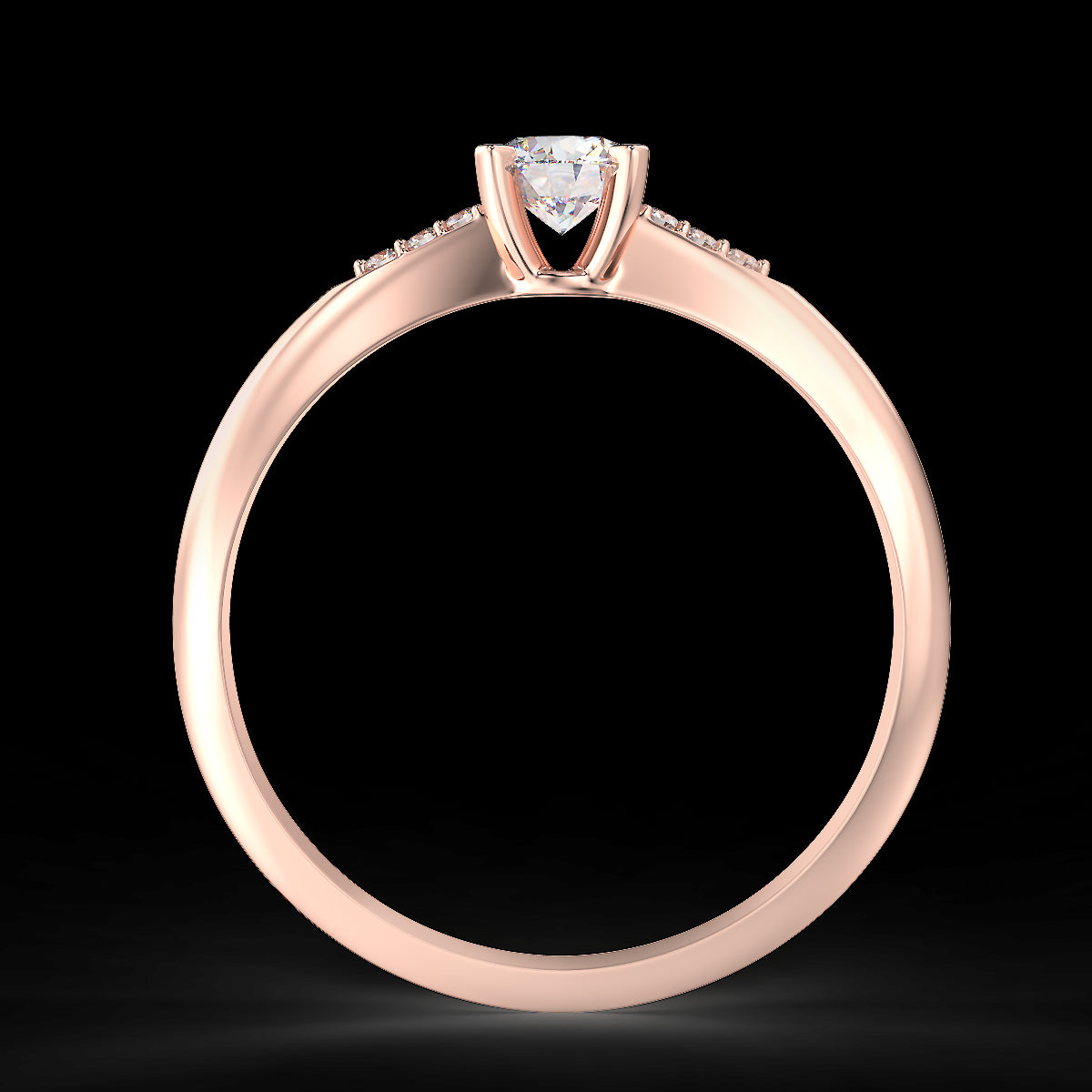 Rose gold engagement ring with 0.30ctw diamonds
