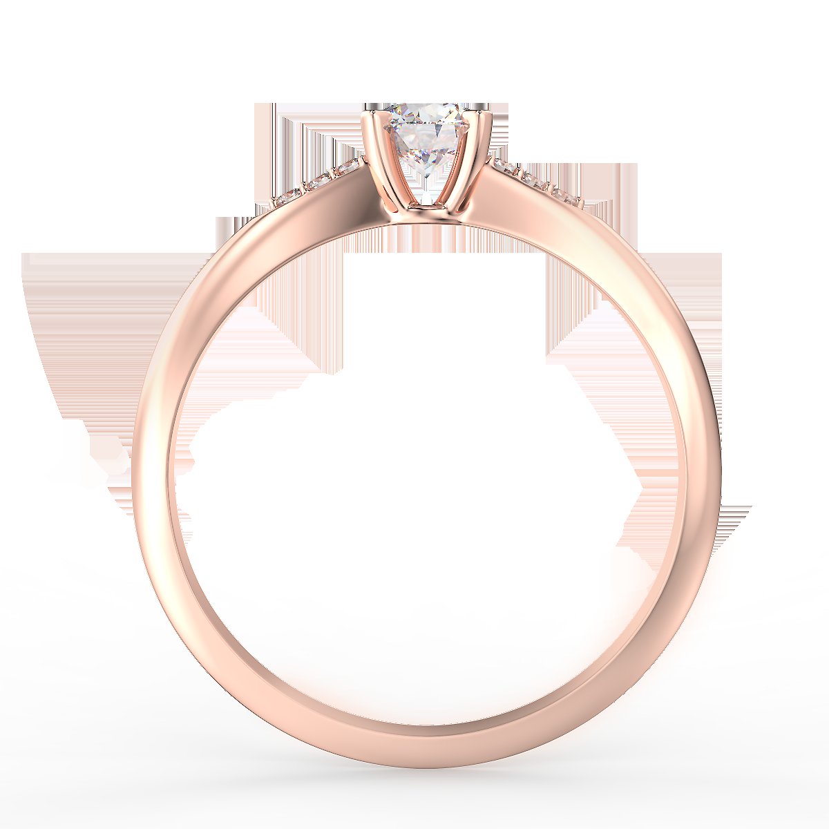 Rose gold engagement ring with 0.30ctw diamonds