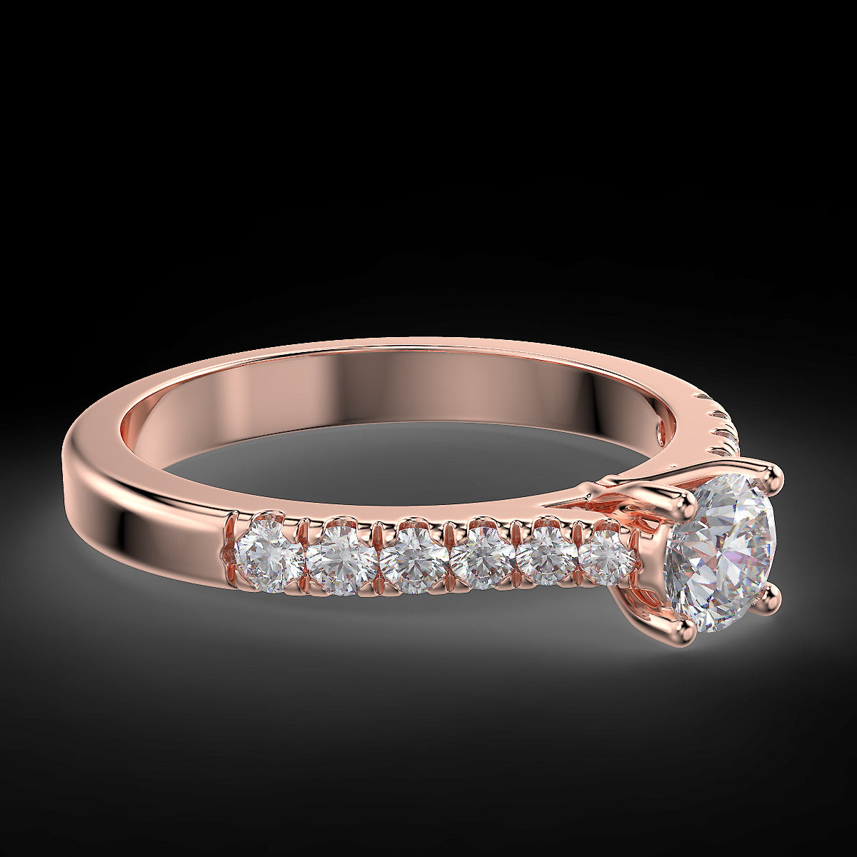 Rose gold engagement ring with 0.56 ctw diamonds