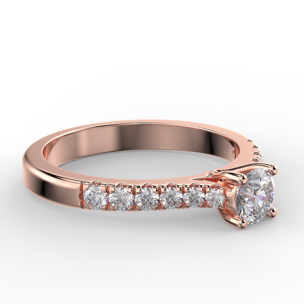 Rose gold engagement ring with 0.56 ctw diamonds