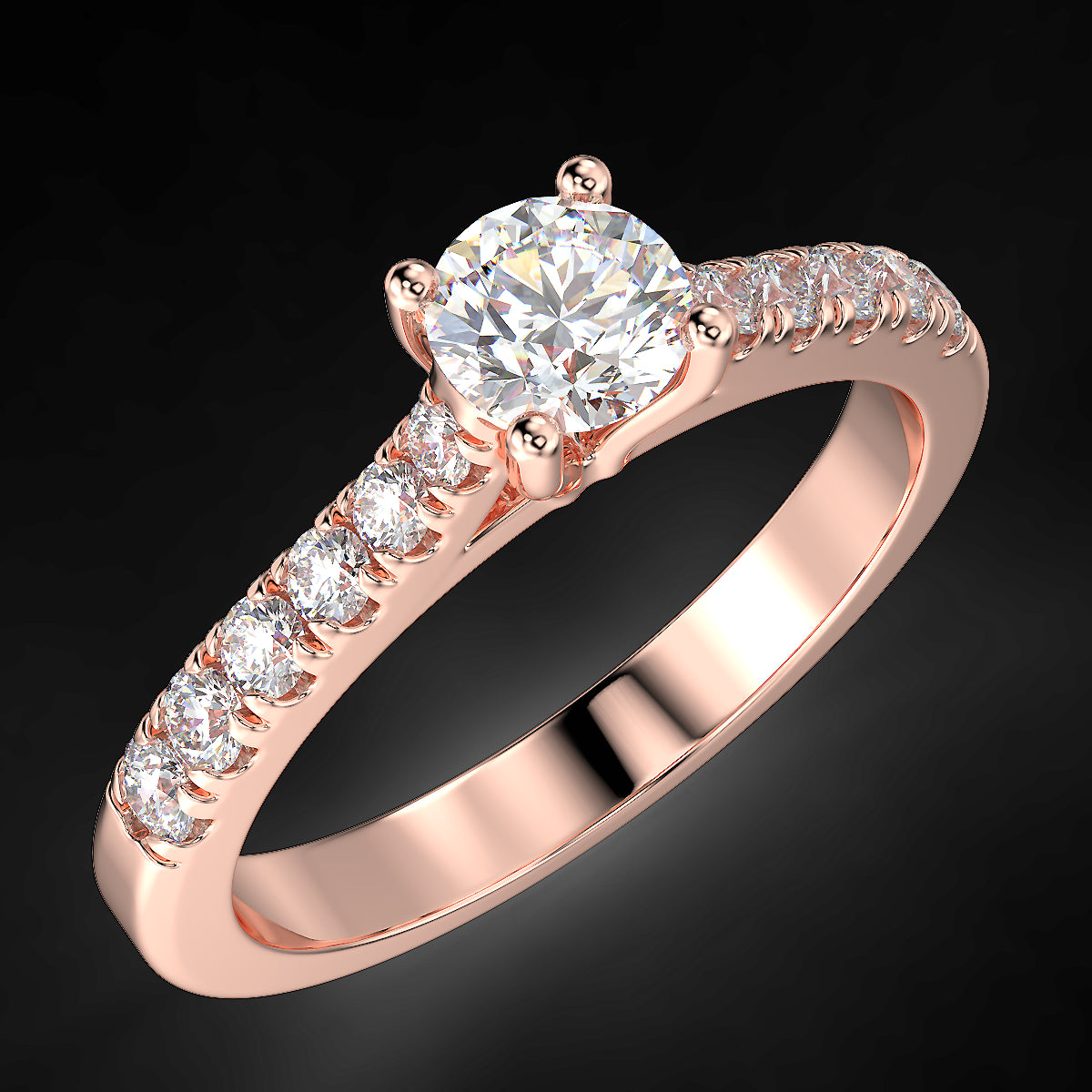 Rose gold engagement ring with 0.56 ctw diamonds