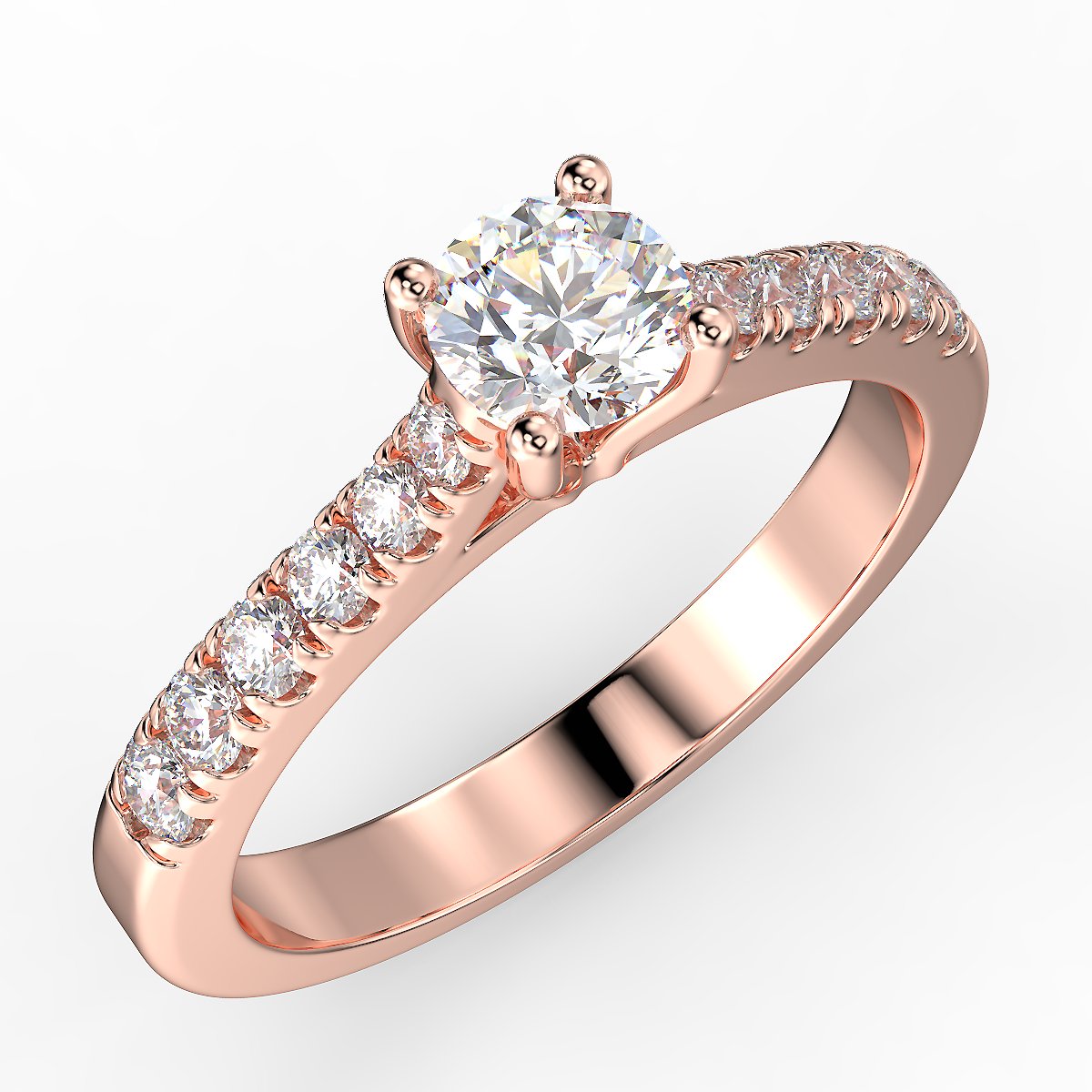 Rose gold engagement ring with 0.56 ctw diamonds