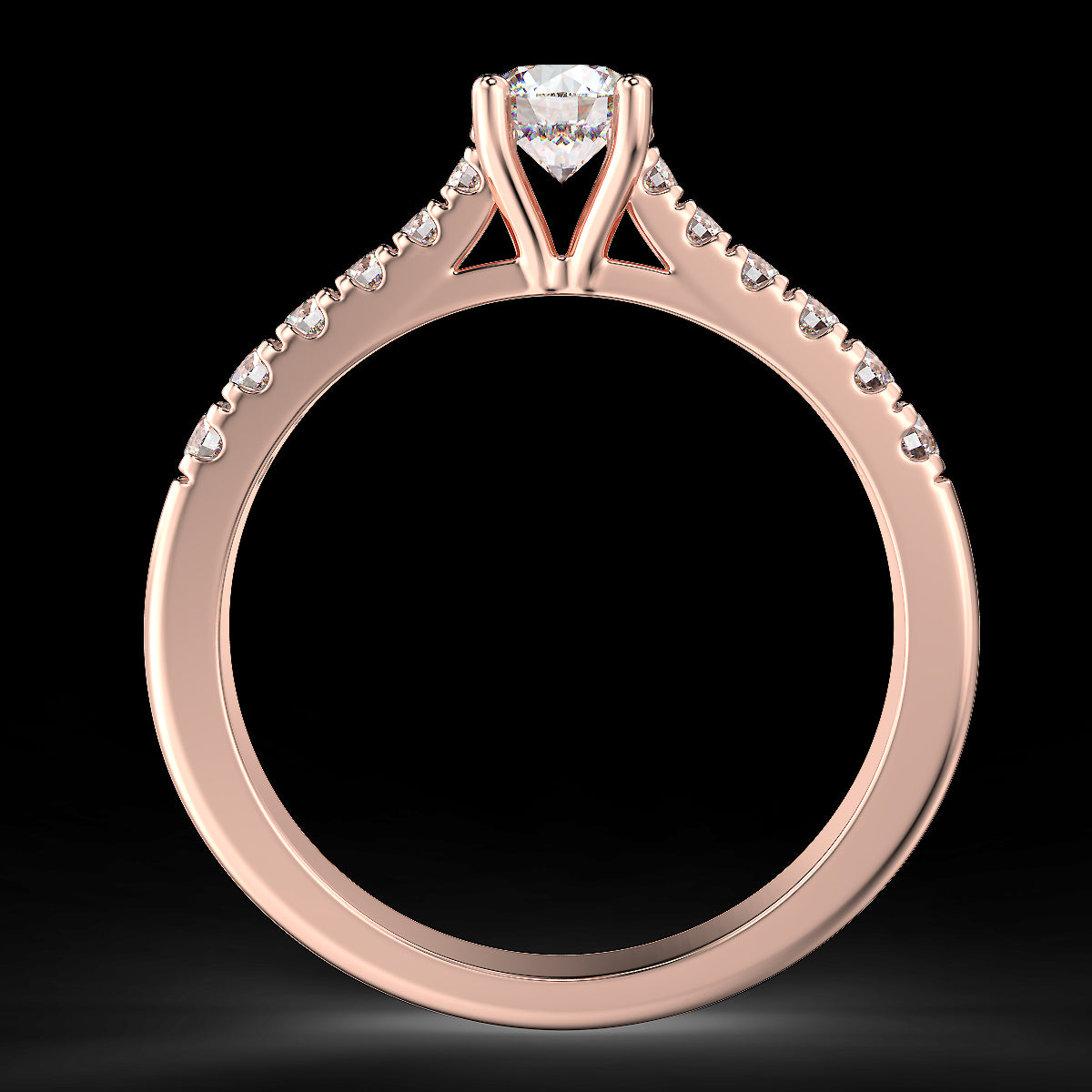 Rose gold engagement ring with 0.56 ctw diamonds