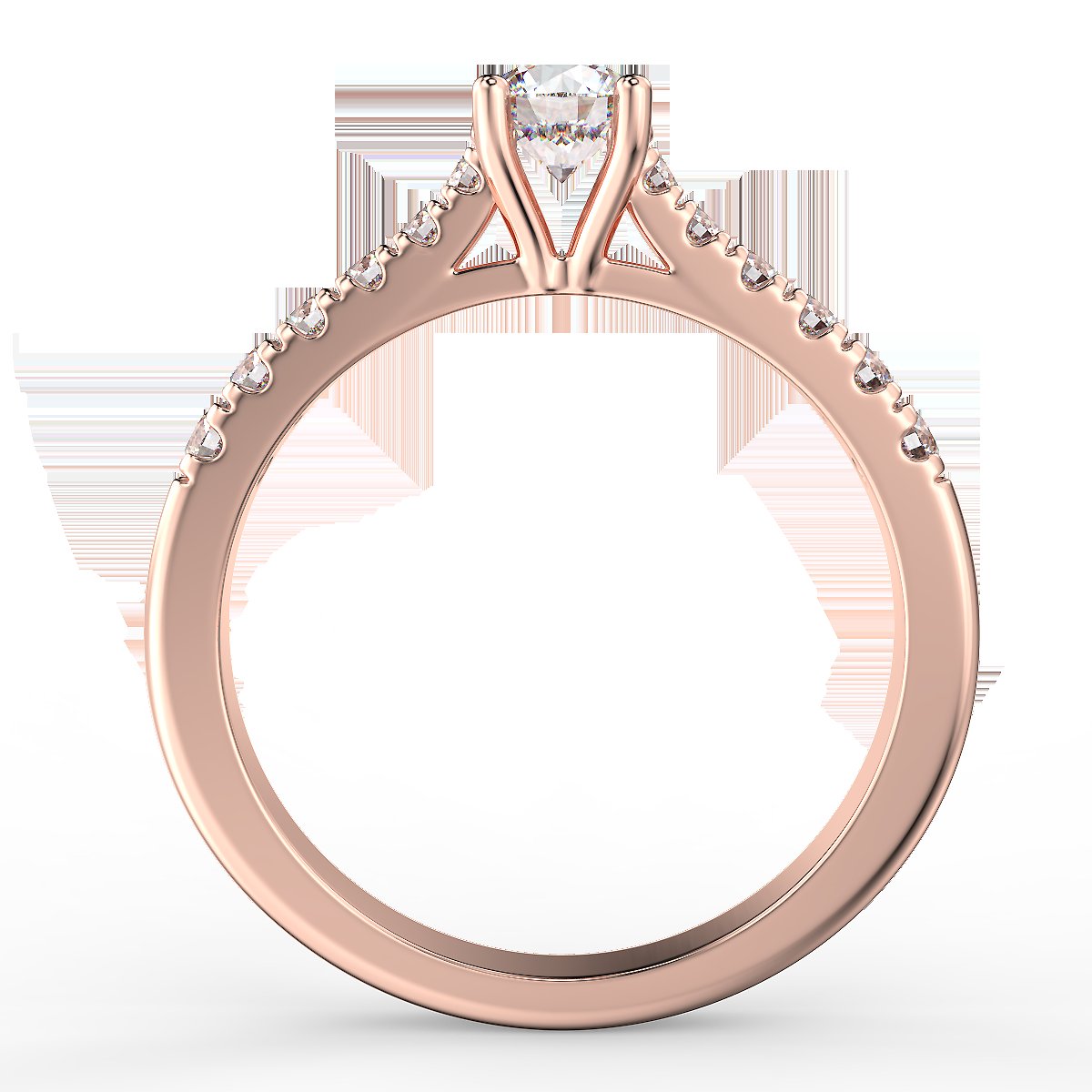 Rose gold engagement ring with 0.56 ctw diamonds