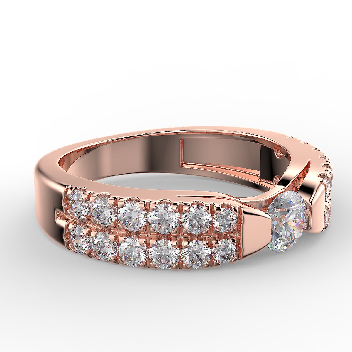 Rose gold engagement ring with 1.05 ctw diamonds