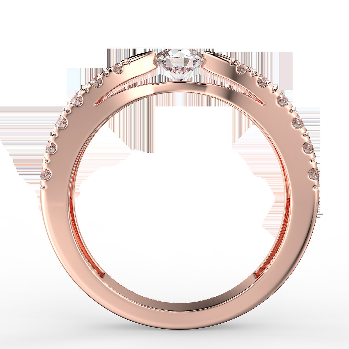 Rose gold engagement ring with 1.05 ctw diamonds