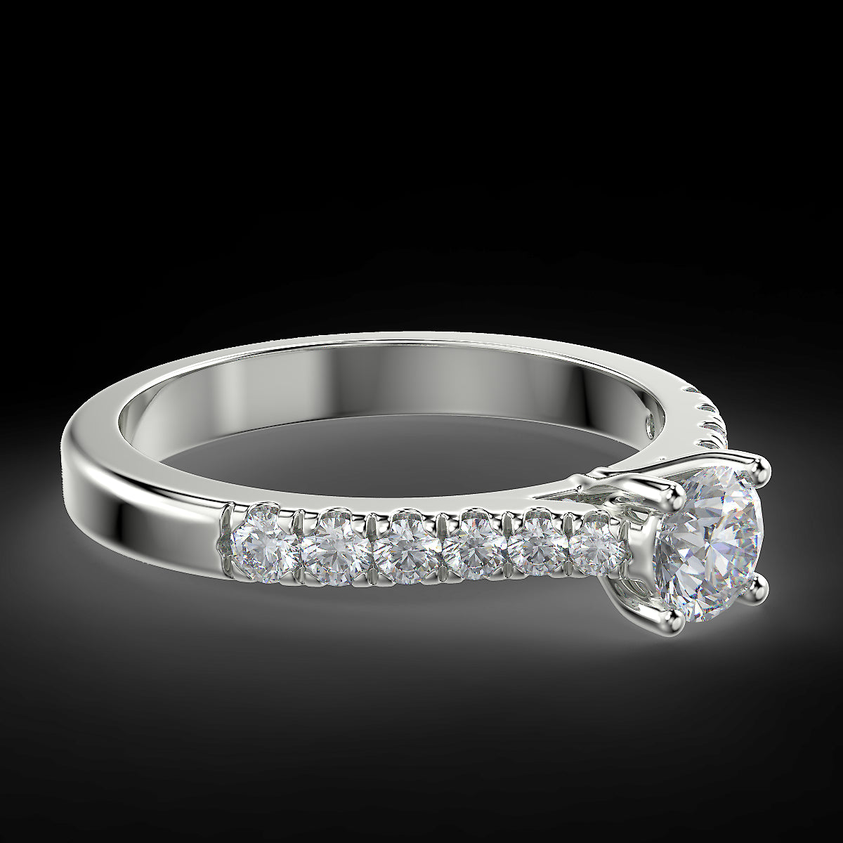 White gold engagement ring with 0.56 ctw diamonds