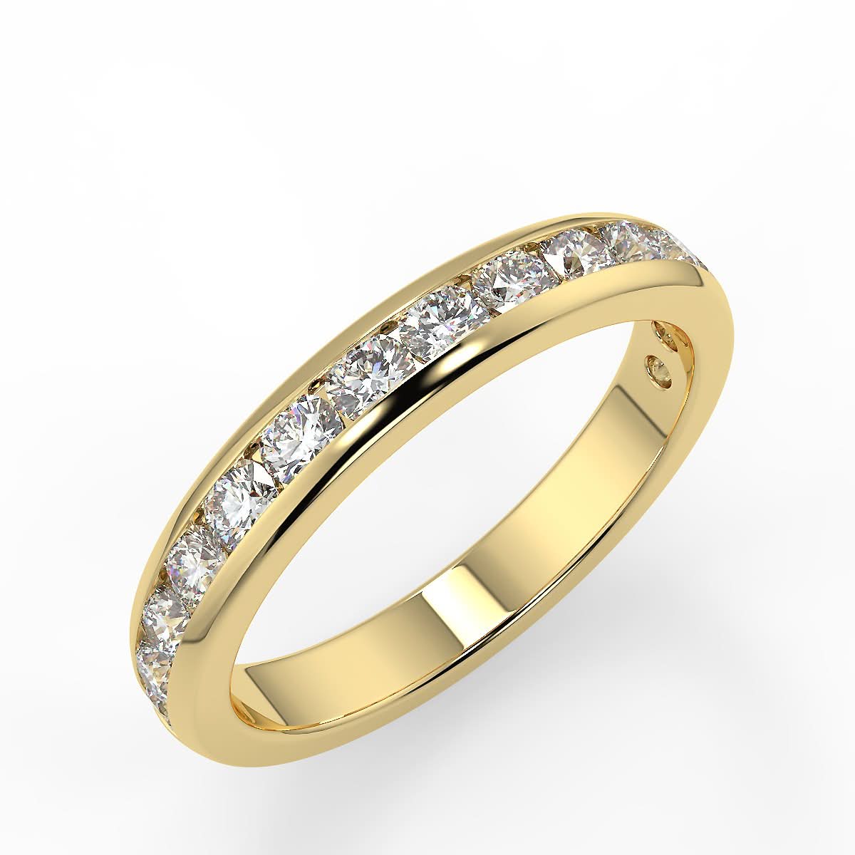 Tuscany Yellow Gold Wedding Ring with 0.75ct Diamonds