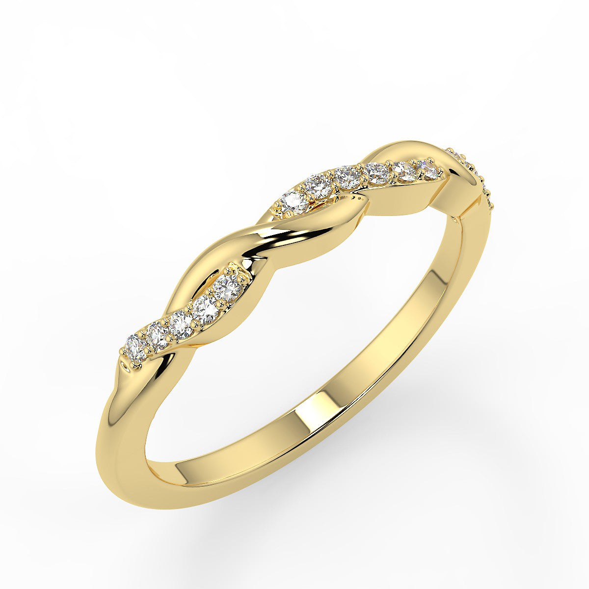 Verona Yellow Gold Wedding Ring with Diamonds
