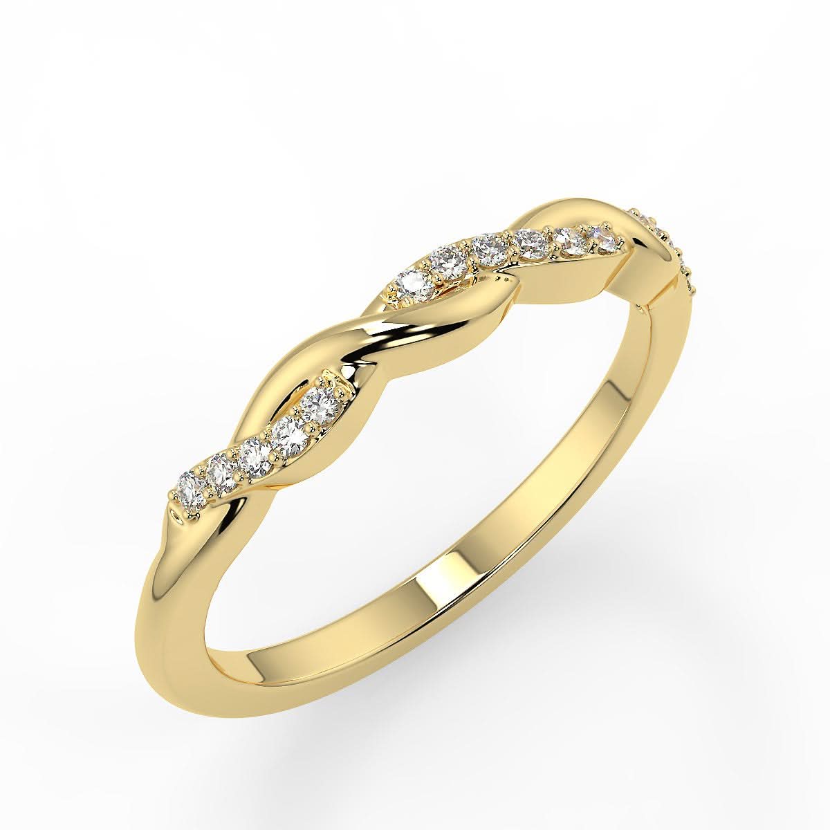 Verona Yellow Gold Wedding Ring with Diamonds
