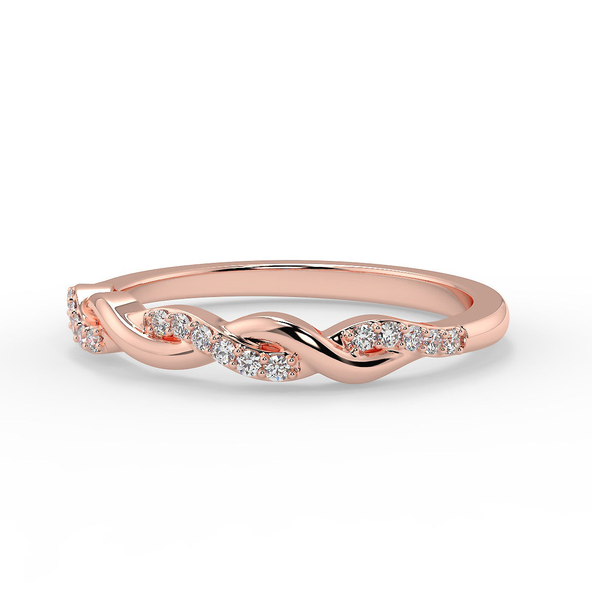 Verona Rose Gold Wedding Ring with Diamonds
