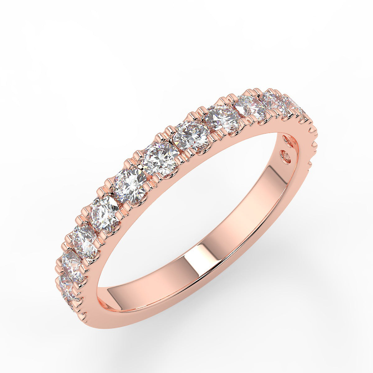 Cinque Terre Rose Gold Wedding Ring with Diamonds 0.66 ctw